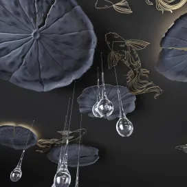 Ceiling decor water lily fish